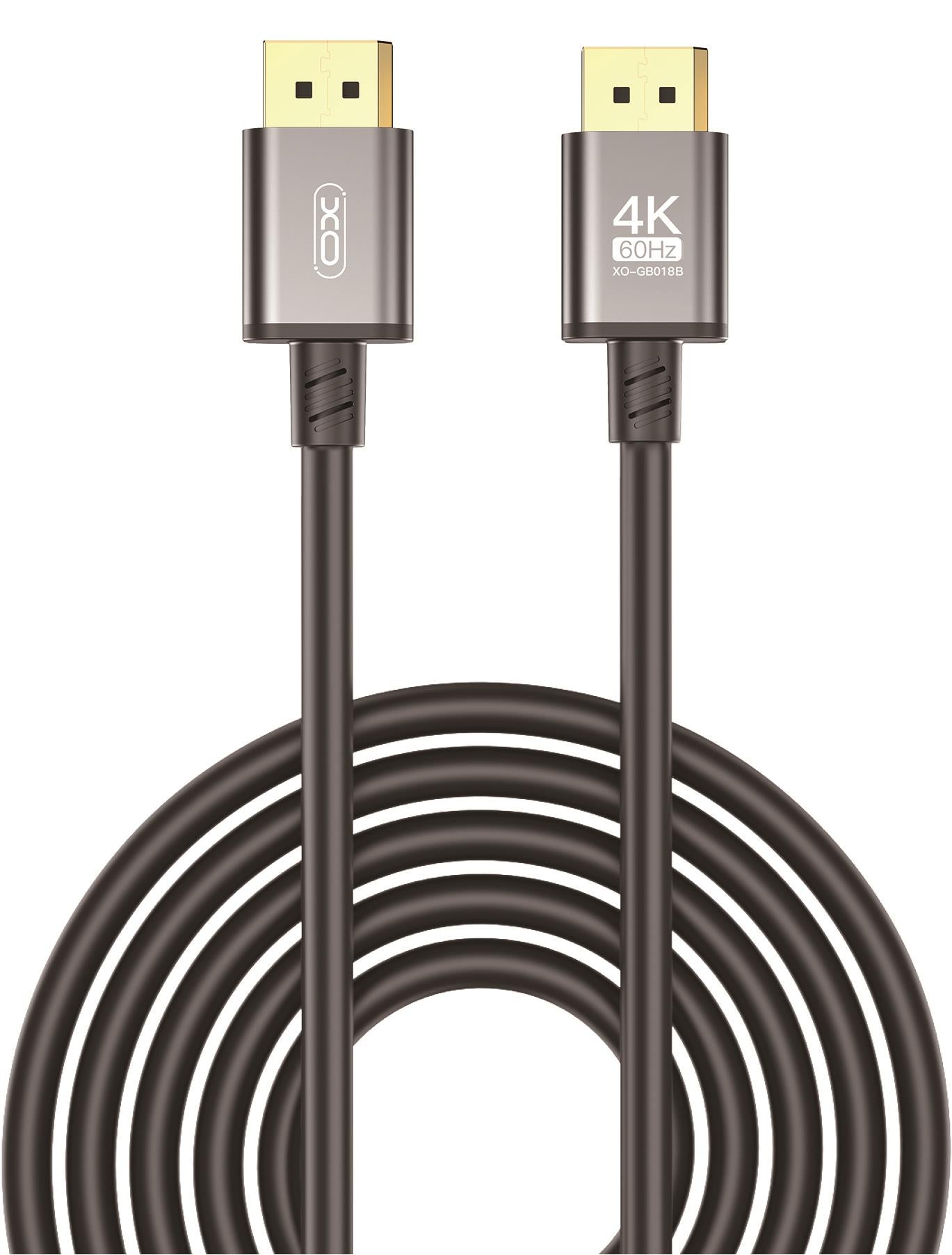 XO GB018B ΚΑΛΩΔΙΟ DISPLAY PORT MALE-MALE, 4K, 60HZ, 5m