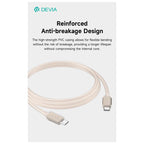 Καλώδιο Σύνδεσης USB 2.0 Devia EC688 Woven USB C σε USB C PD 60W 1.5m Extreme Χρυσό