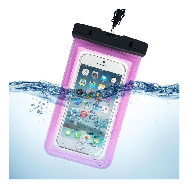 Waterproof Θήκη inos για Smartphones έως 6.7" Διάφανο-Ροζ