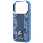Θήκη TPU & PC Guess Apple iPhone 18 Pro Max/ 17 Pro Max MagSafe Leather Stripe Round Classic Logo Μπλε
