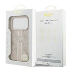 Θήκη PU Guess MagSafe Apple iPhone 17 Pro Hardcase Printed Stripes 4G Ροζ