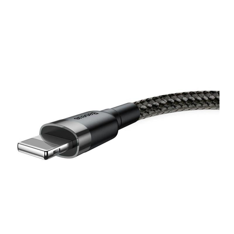 Καλώδιο Σύνδεσης USB 2.0 Baseus Cafule USB A σε Lightning 12W 2.4A 1m Μαύρο-Γκρι