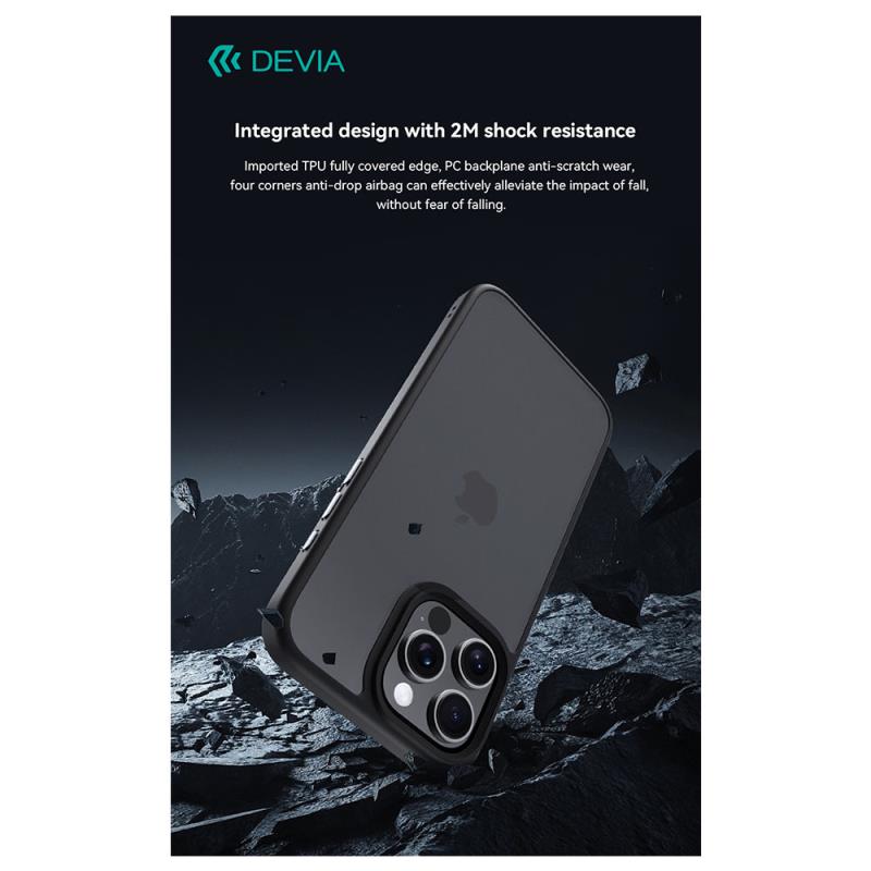 Θήκη TPU & PC Devia Apple iPhone 16 Plus Shock Proof Pino Μαύρο