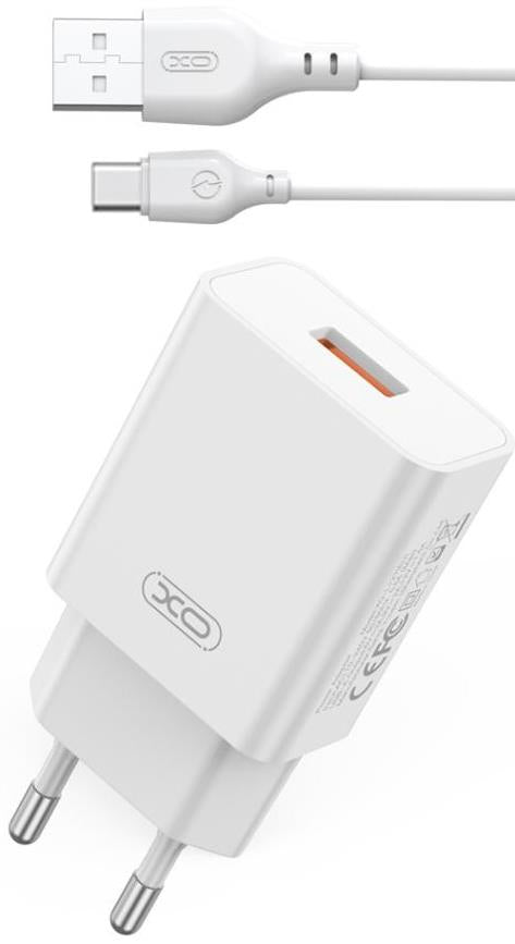 XO L127 ΦΟΡΤΙΣΤΗΣ QC18W, 1 ΘΥΡΑ, ΜΕ ΚΑΛΩΔΙΟ TYPE-C, ΛΕΥΚΟΣ