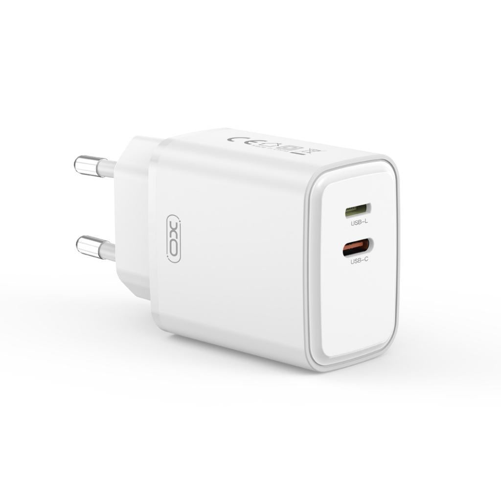 XO L145 ΦΟΡΤΙΣΤΗΣ ΓΡΗΓΟΡΗΣ ΦΟΡΤΙΣΗΣ, PD 20W USB-C, 2 ΘΥΡΕΣ, ΛΕΥΚΟΣ