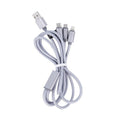 Καλώδιο Σύνδεσης USB 2.0 Maxlife Braided 3 σε 1 USB A σε Micro USB & USB C & Lightning 10W 1m Γκρι