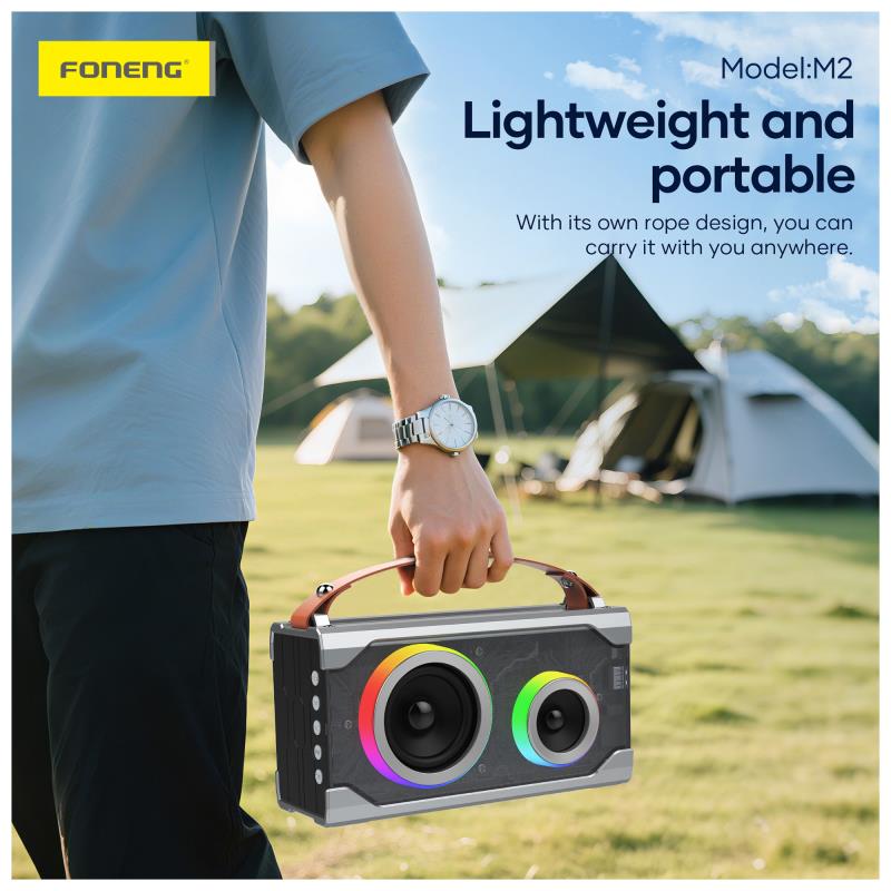 Φορητό Ηχείο Bluetooth Foneng M2 Colorful BT 5.1 5000mAh 15W Γκρι