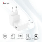 Φορτιστής Ταξιδίου inos με Έξοδο USB A 12W Λευκό