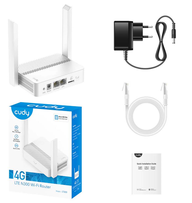 CUDY LT300_EU N300 WI-FI 4G LTE ROUTER, MIMO