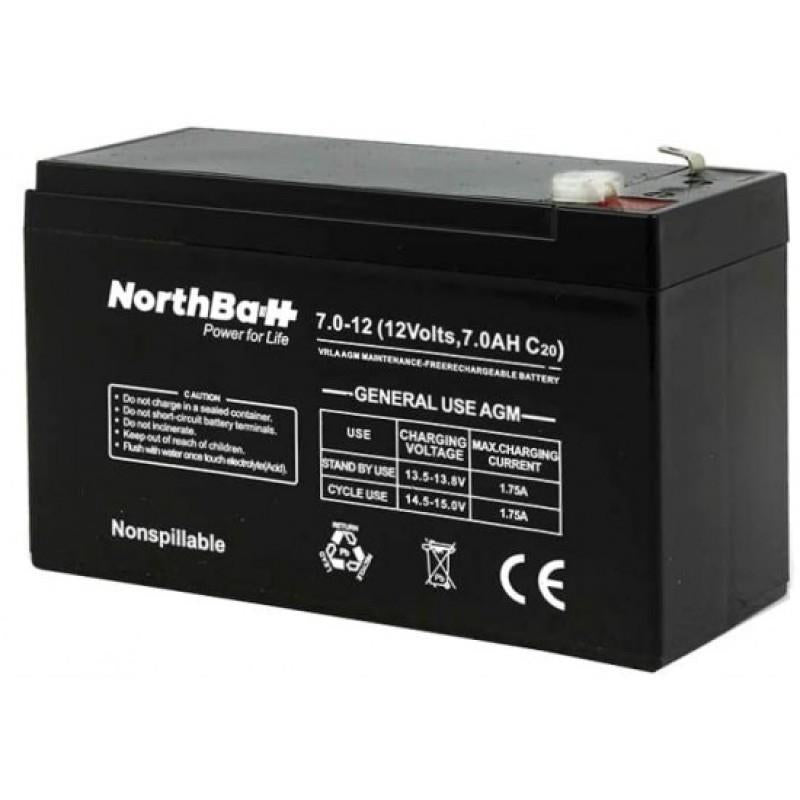 NORTHBATT BATTERY 12V 7AH (6.3 FASTON)