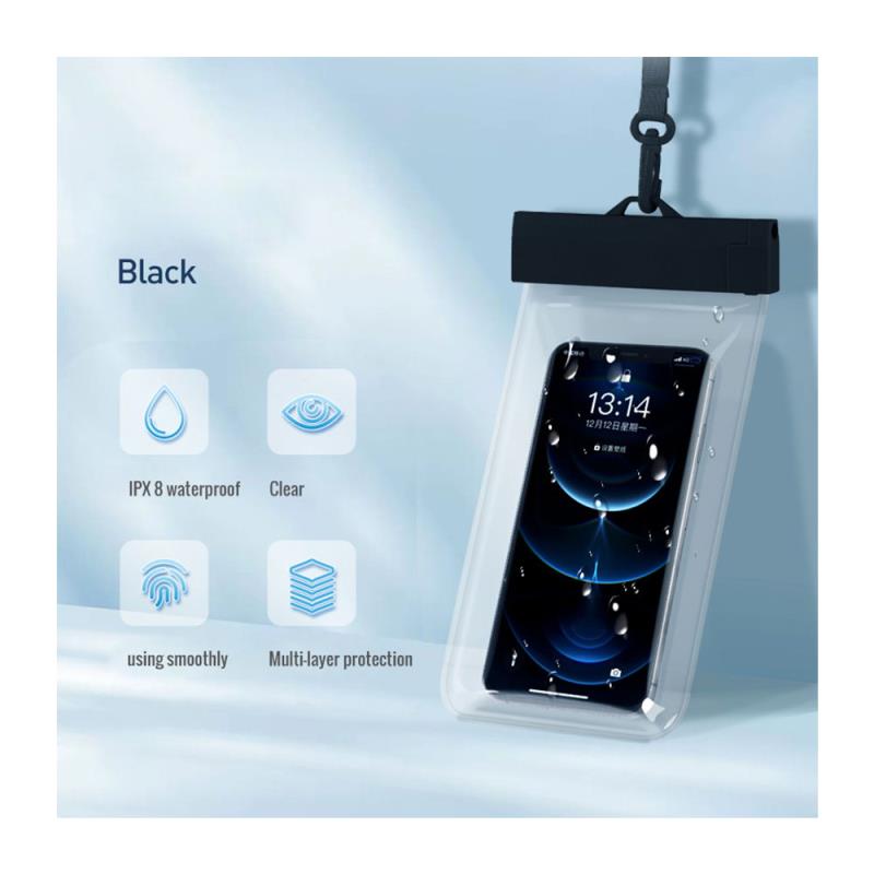 Waterproof Θήκη inos για Smartphones έως 6.9" Διάφανο-Μαύρο