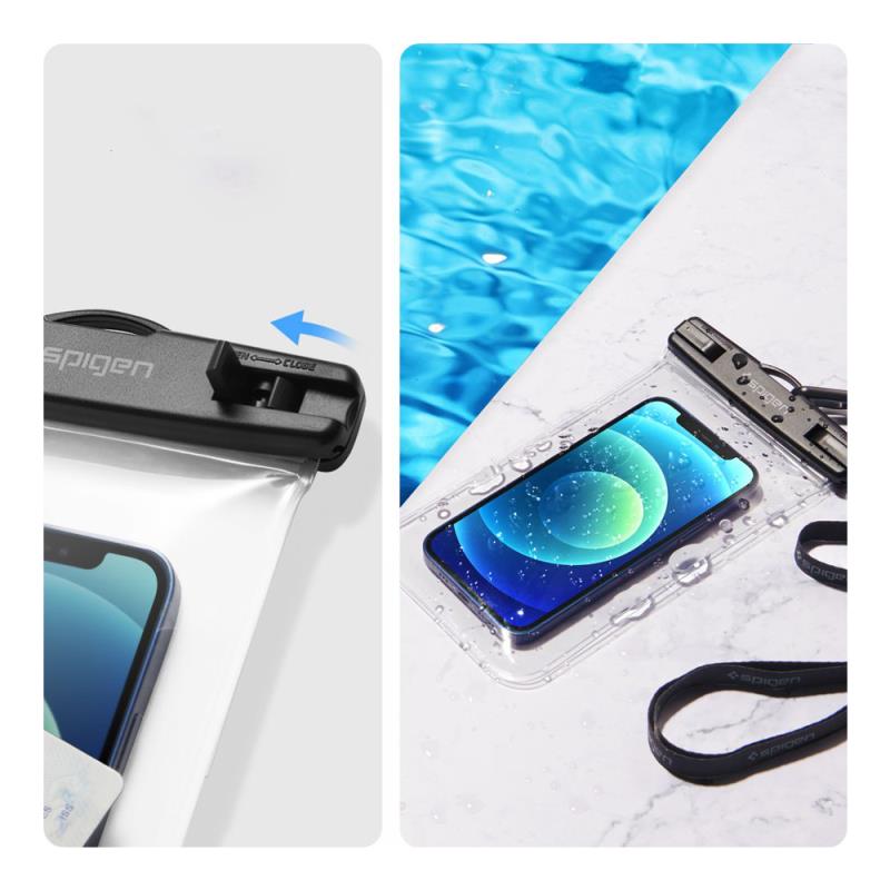 Universal Αδιάβροχη Θήκη Spigen A601 για Smartphones έως 6.8" Διάφανο (2 τεμ.)