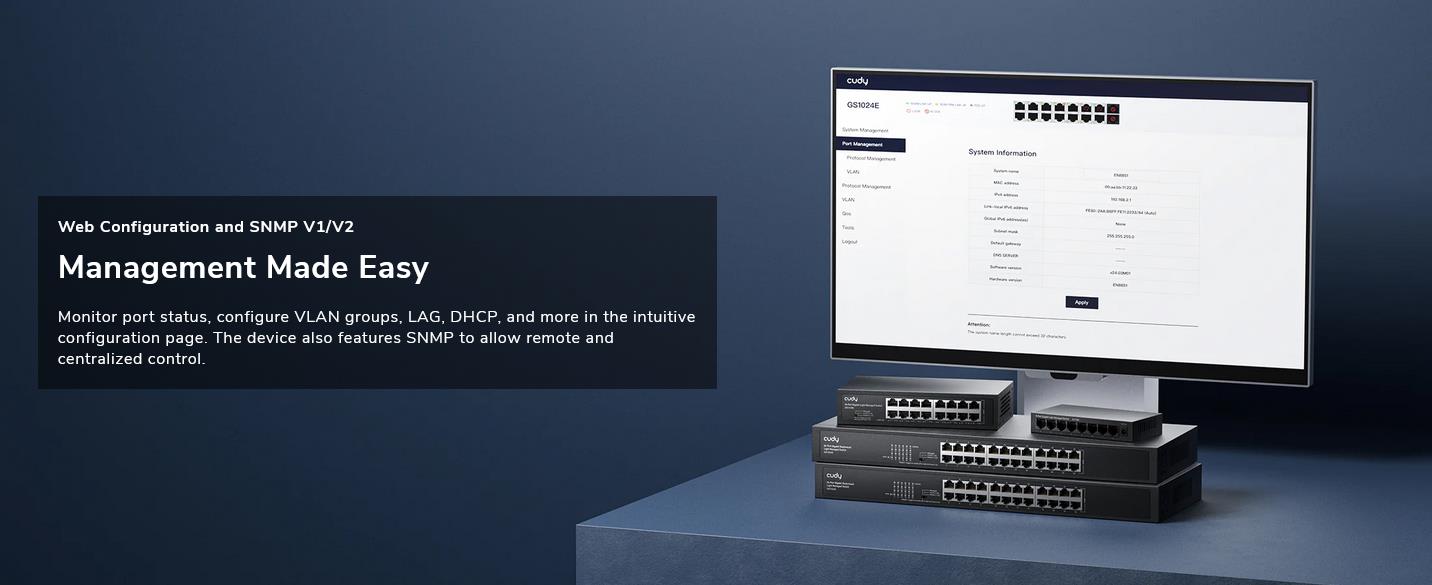 CUDY 8-PORT GIGABIT LIGHT MANAGED SWITCH