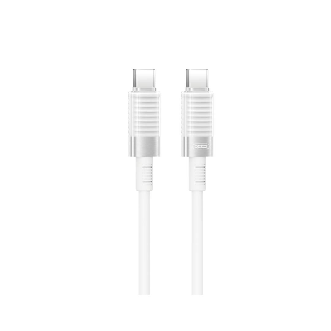 XO NB-Q282B ΚΑΛΩΔΙΟ ΣΙΛΙΚΟΝΗΣ TYPE-C ΣΕ TYPE-C 60W, ΛΕΥΚΟ