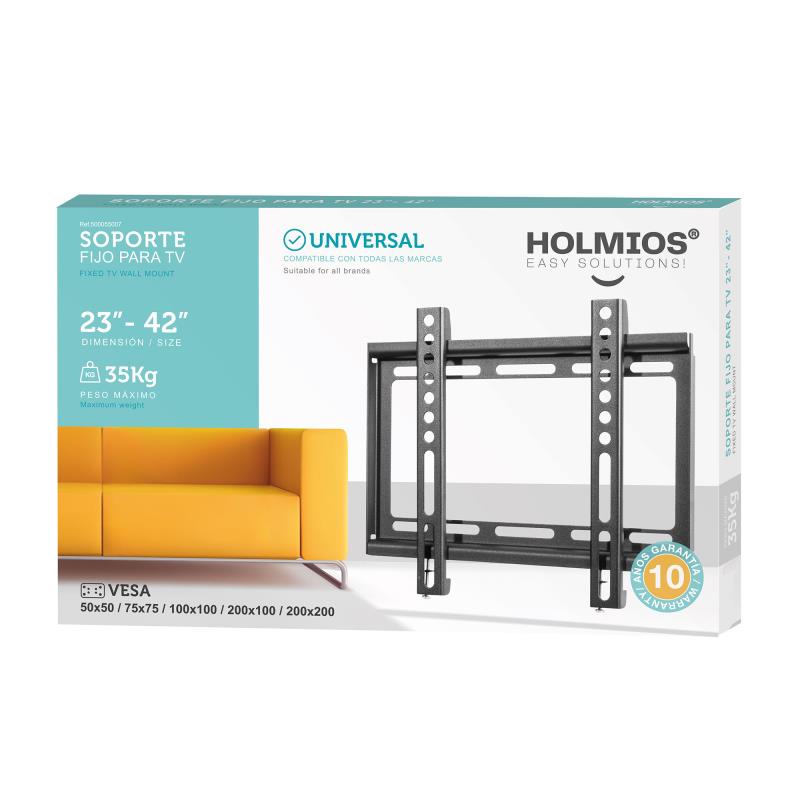 Επιτοίχια Βάση TV Holmios Σταθερή (23" έως 42") Μαύρο