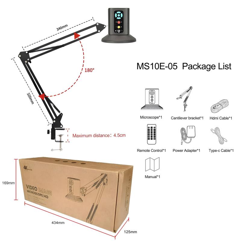Ψηφιακό Μικροσκόπιο Sunshine MS10E-05 4K UHD με Stand & Τηλεχειριστήριο