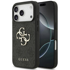 Θήκη PU Guess Apple iPhone 18 Pro/ 17 Pro Hardcase Big Logo 4G Μαύρο
