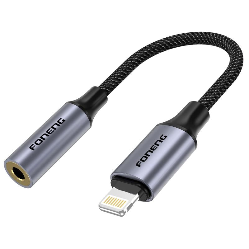 Αντάπτορας Foneng BM30 3.5mm Θηλυκό σε Lightning Αρσενικό 0.14m Μαύρο
