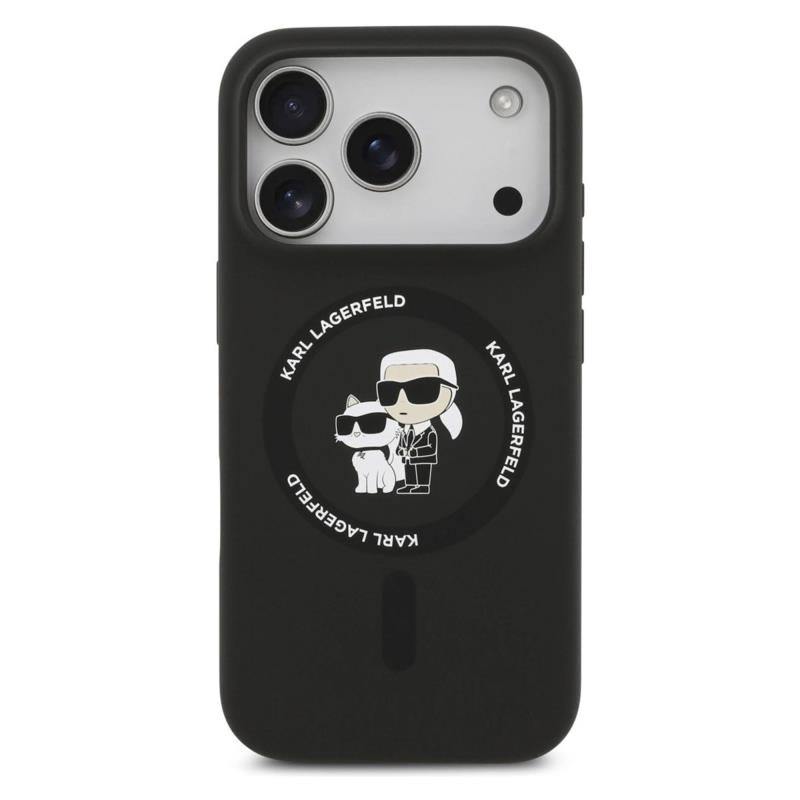 Θήκη Σιλικόνης Karl Lagerfeld Magsafe Apple iPhone 17 Pro Ring Karl & Choupette Μαύρο