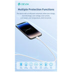 Καλώδιο Σύνδεσης USB 2.0 Devia EC630 USB A σε Lightning 2.4A Silicone Pro3 1m Λευκό