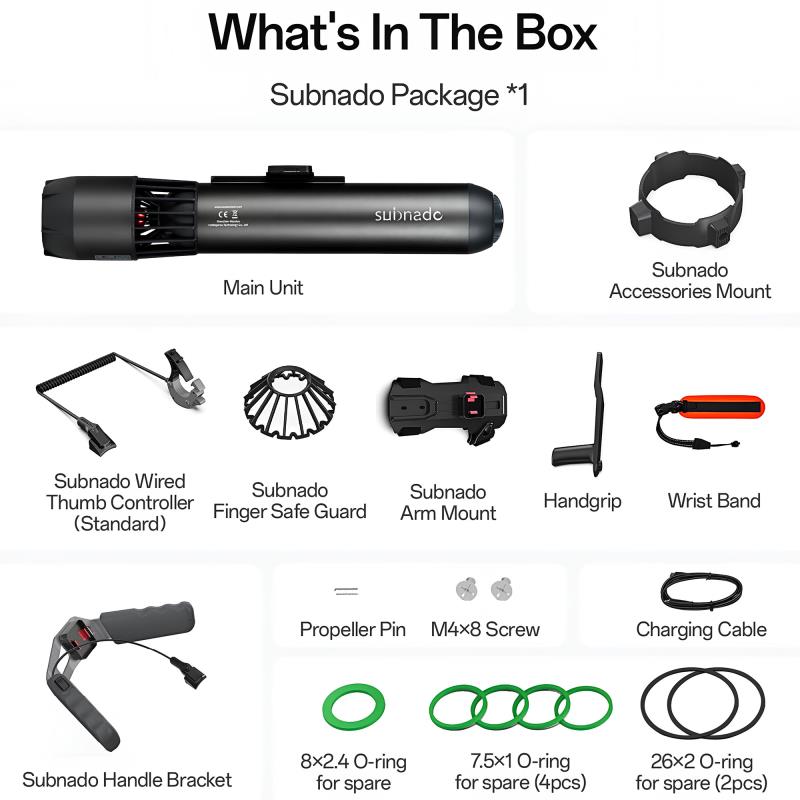 Υποβρύχιο Scooter Waydoo Subnado Starting Kit Μαύρο