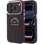 Θήκη TPU Karl Lagerfeld Apple iPhone 18 Pro Max/ 17 Pro Max MagSafe Leather Ring RSG Logo Μπορντώ