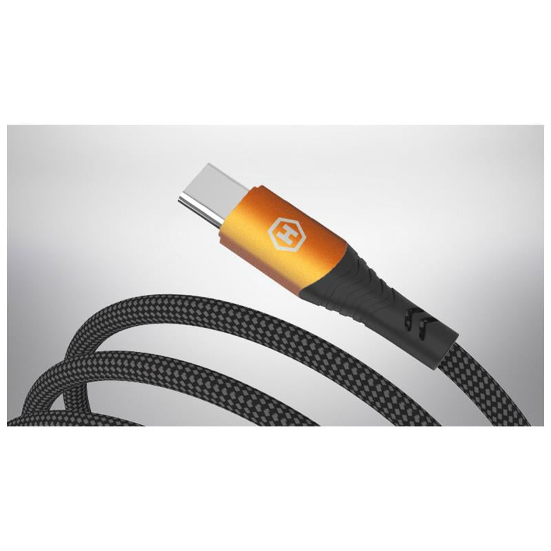 Καλώδιο Σύνδεσης USB 2.0 Hammer Magnetic Braided USB C σε USB C 100W 1m Μαύρο