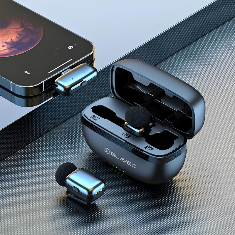 Ασύρματα Μικρόφωνα Blavec MK-03 Lavalier ClipGo USB C Ασημί