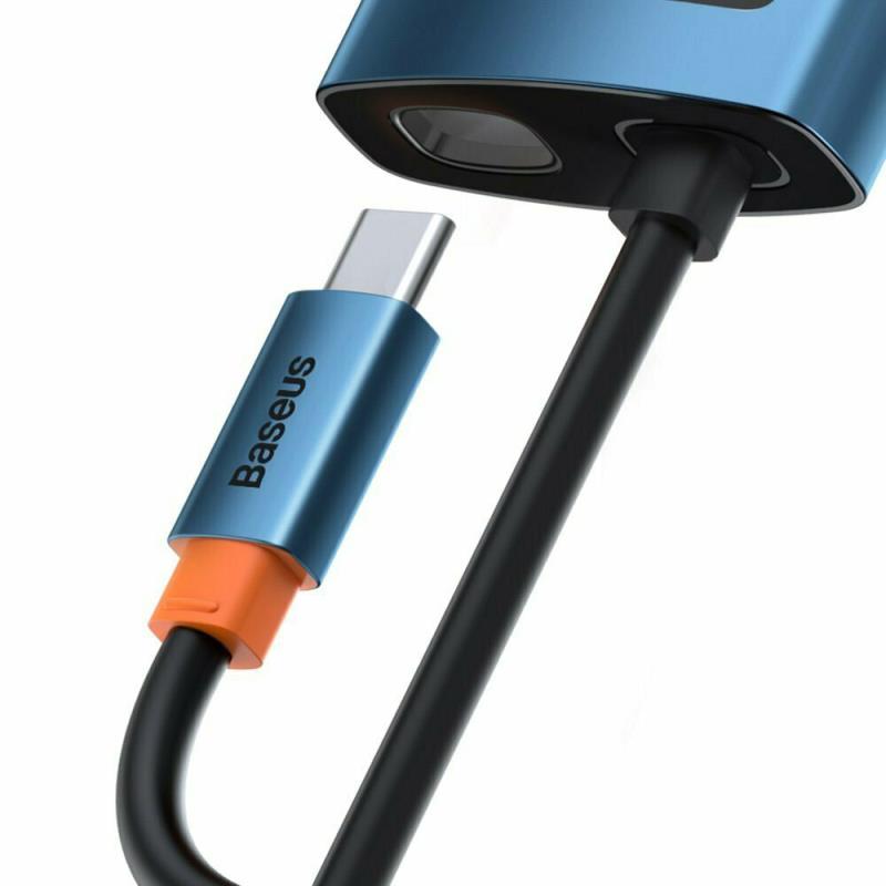 Hub USB C Baseus WKWG000003 6 σε 1 με RJ45 Metal Gleam Μπλε