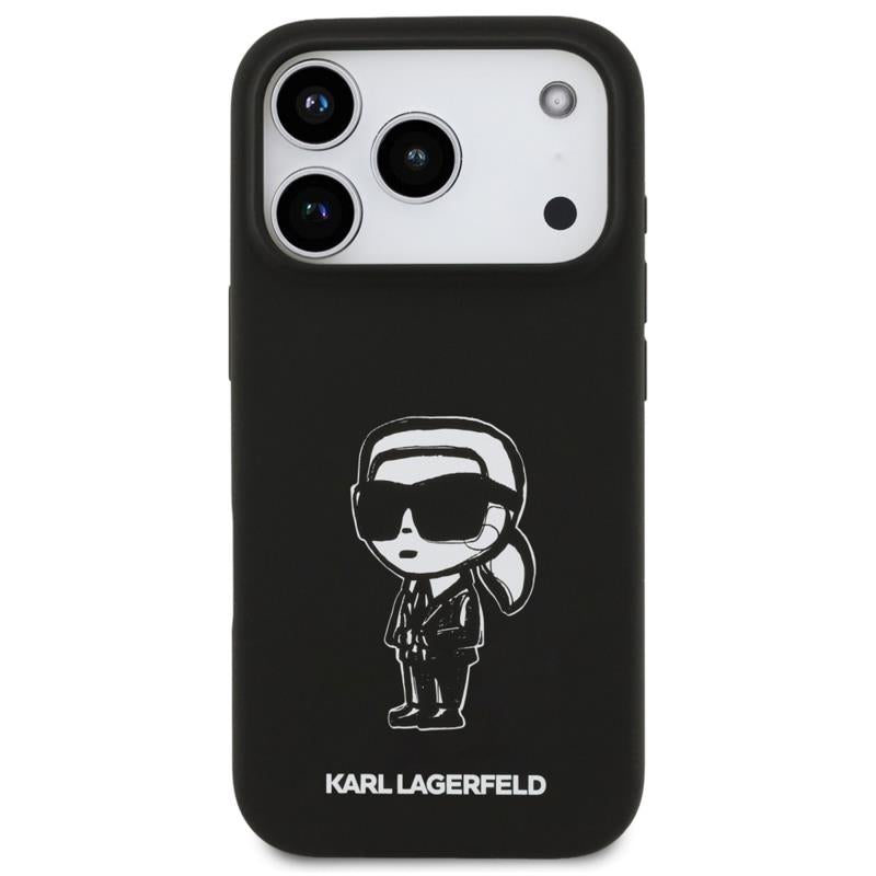 Θήκη Σιλικόνης Karl Lagerfeld Apple iPhone 17 Pro Sketch & Logo Karl Μαύρο