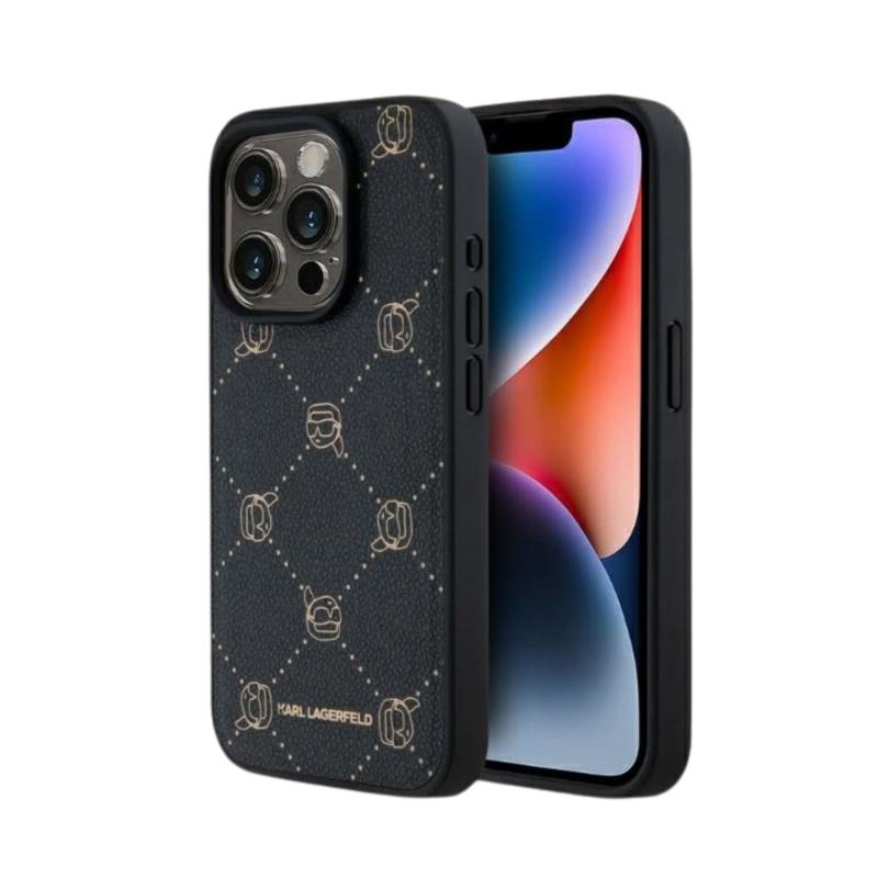 Θήκη PU Karl Lagerfeld Magsafe Apple iPhone 15 Pro Max Leather Karl Head Μαύρο