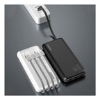 Φορτιστής Ανάγκης Dudao K6Pro 15W 10000mAh με 4 Ενσωματωμένα Καλώδια Μαύρο