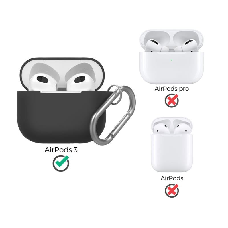 Θήκη Σιλικόνης AhaStyle PT148 Apple AirPods 3 Premium με Γάντζο Μαύρο