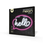 Neon LED Forever Light FLNE15 HELLO (USB/Μπαταρίας & On/Off) Ροζ - Λευκό