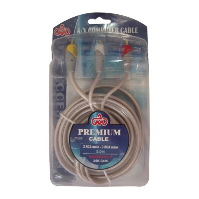 DM καλώδιο 3x RCA M/M 5m
