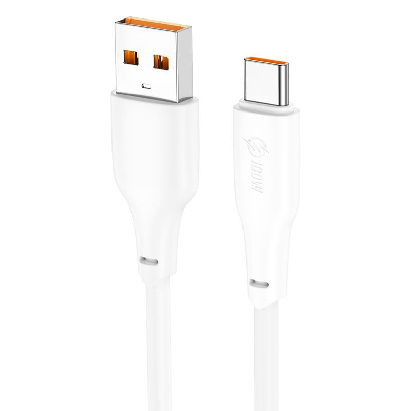 HOCO X93 ΚΑΛΩΔΙΟ ΦΟΡΤΙΣΗΣ ΚΑΙ ΔΕΔΟΜΕΝΩΝ FORCE, TYPE-C, 1m, 100W, ΛΕΥΚΟ