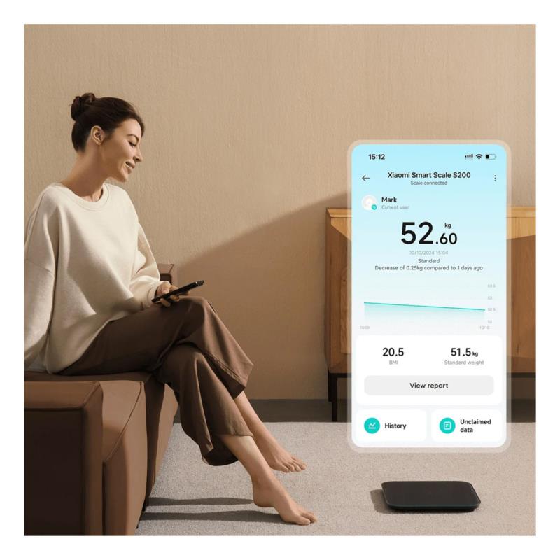 Ζυγαριά Δαπέδου Xiaomi Mi Smart Scale S200 Σκούρο Γκρι