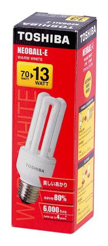 Toshiba λάμπα Neoball-E warm white 2700K E27 13W