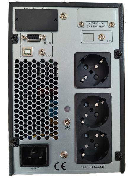 NG ON-LINE UPS 2000VA, PF 0.98, 3 SCHUKO, 4 x 12V9A, USB, RS232, RJ45, ΟΘΟΝΗ