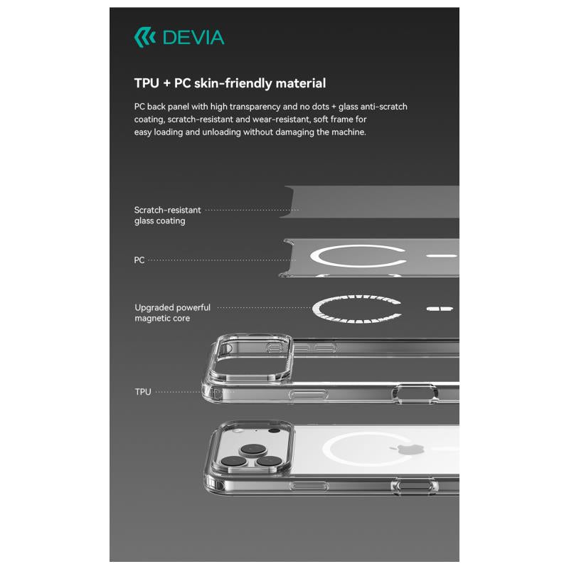 Θήκη TPU & PC Devia Apple iPhone Air Magnetic Shock Proof Pure Clear Διάφανο
