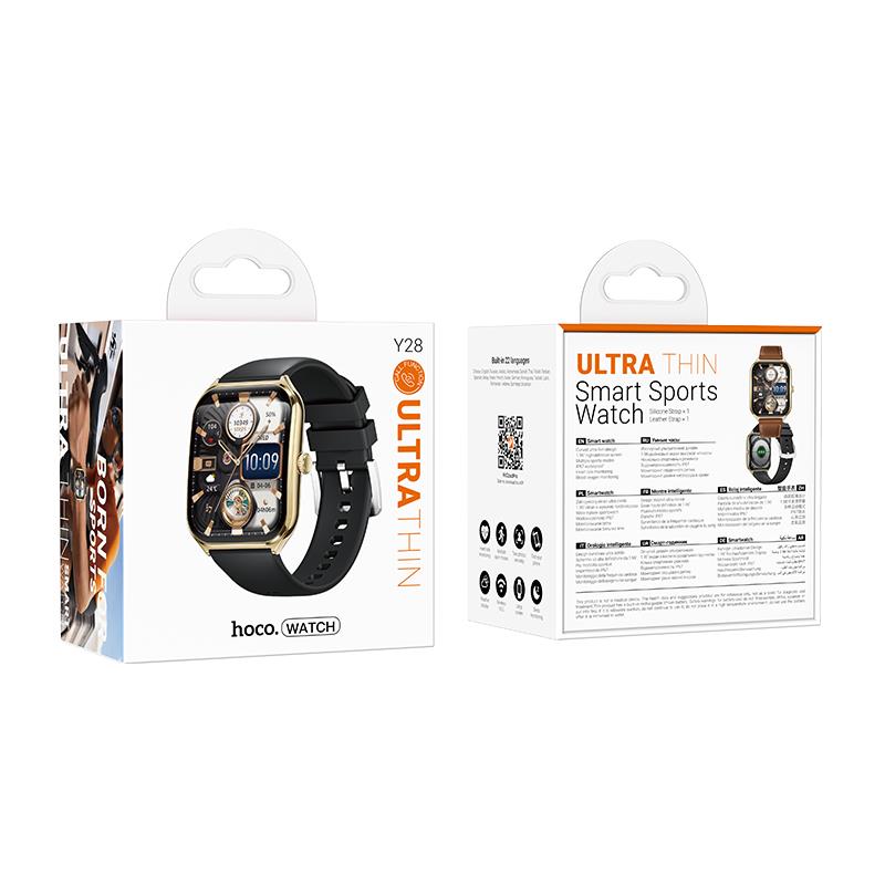 HOCO Y28 AMOLED SMART SPORTS WATCH(ΛΕΙΤΟΥΡΓΙΑ ΚΛΗΣΗΣ), ΧΡΥΣΟ
