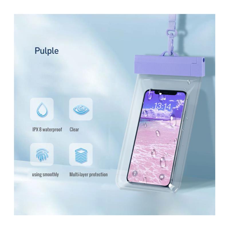 Waterproof Θήκη inos για Smartphones έως 6.9" Διάφανο-Λιλά