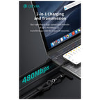 Καλώδιο Σύνδεσης USB 2.0 Woven Adjustable Lanyard Devia EC428 USB C σε USB C PD 60W 1.6m Cable Pro5 Μαύρο