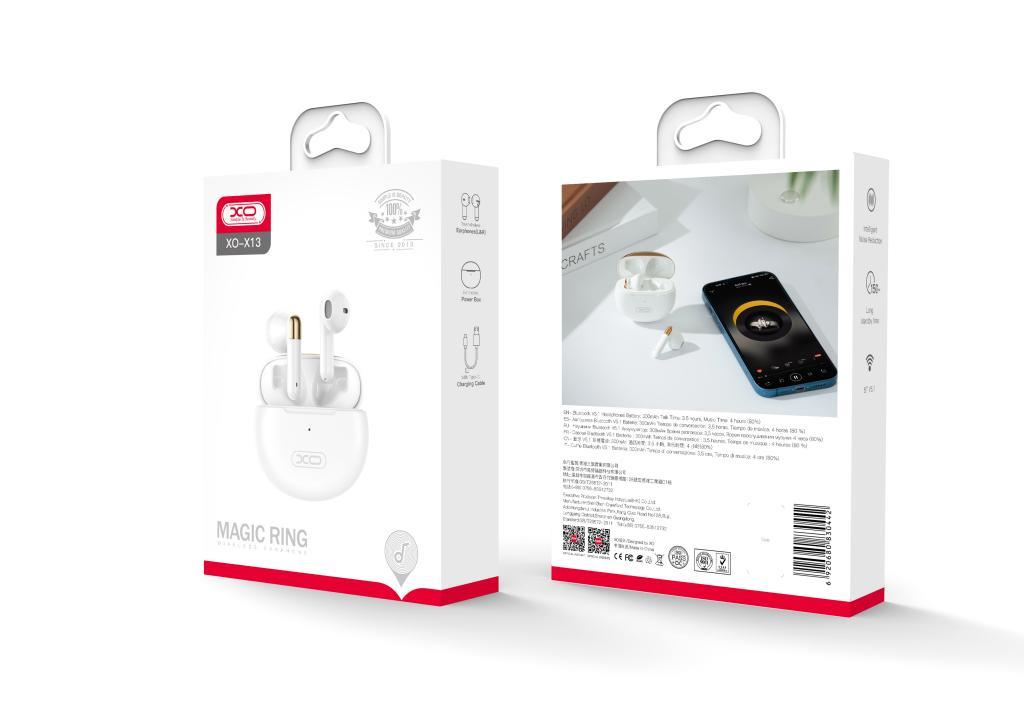 XO X13 MAGIC RING BLUETOOTH ΑΚΟΥΣΤΙΚΑ, TWS, ΛΕΥΚΑ