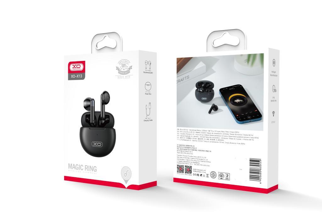 XO X13 MAGIC RING BLUETOOTH ΑΚΟΥΣΤΙΚΑ, TWS, ΜΑΥΡΟ