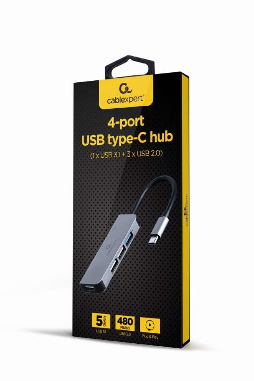 GEMBIRD USB3 HUB, 1USB 3.0, 3XUSB 2.0