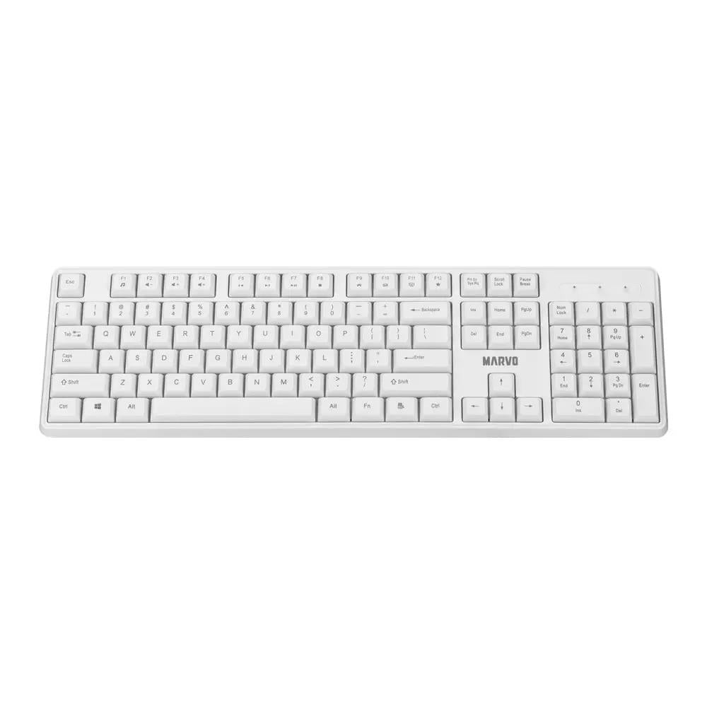 MARVO OFFICE WS005 ΑΣΥΡΜΑΤΟ ΣΕΤ ΠΛΗΚΤΡΟΛΟΓΙΟ/ΠΟΝΤΙΚΙ, ΛΕΥΚΟ