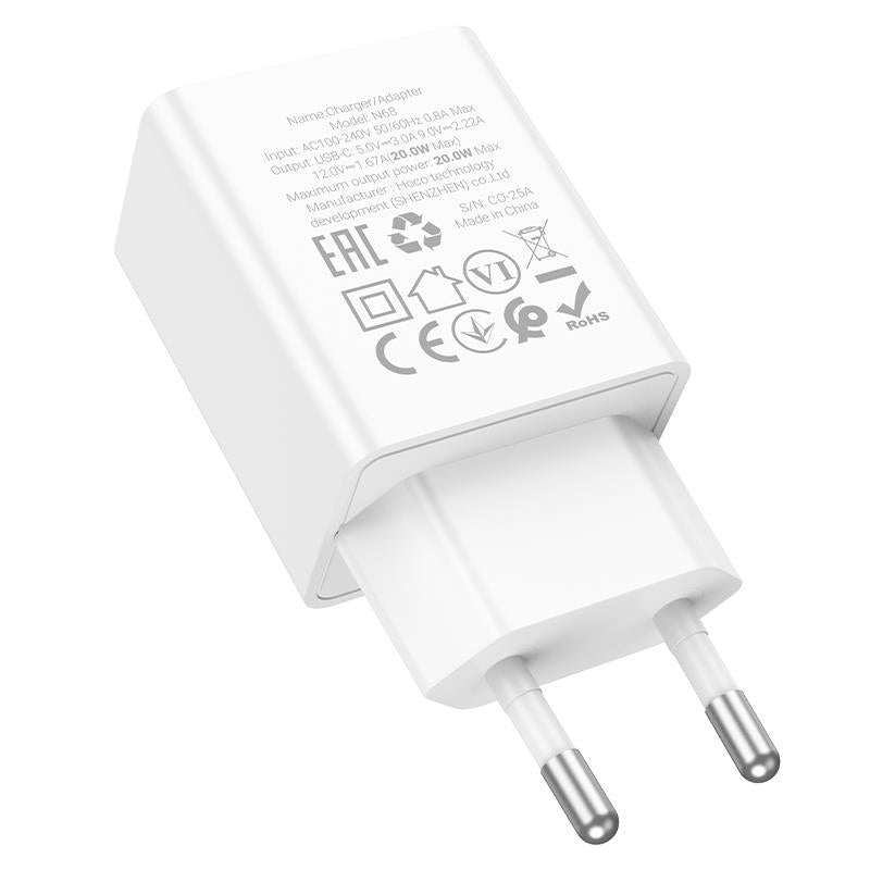 HOCO N68 NEUVO ΦΟΡΤΙΣΤΗΣ, 20W, ΛΕΥΚΟ