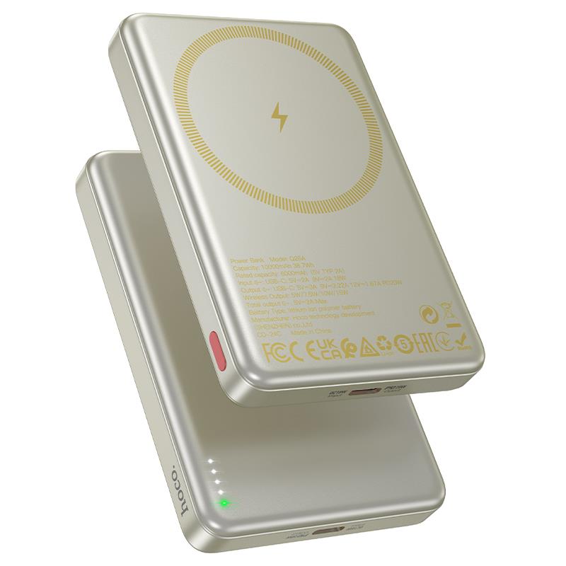 HOCO Q26A JOY POWERBANK, ΜΑΓΝΗΤΙΚΟ, 10.000MAH, ΧΡΥΣΟ