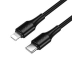 HOCO X120 BENEFICIO ΚΑΛΩΔΙΟ PD TO LIGHTNING, 1m, 27W, ΜΑΥΡΟ